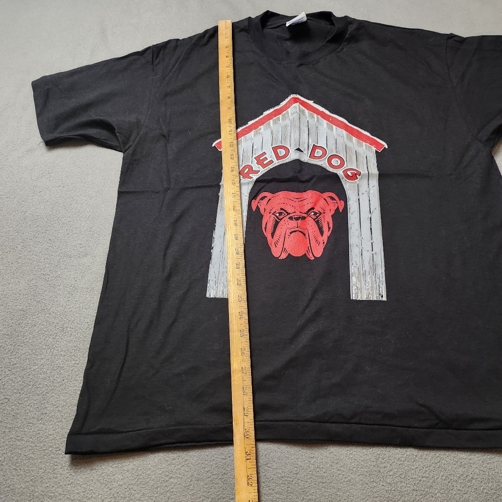 VTG 90s Hanes Red Dog Made in USA T-shirt men XL retro black - Picture 6 of 7